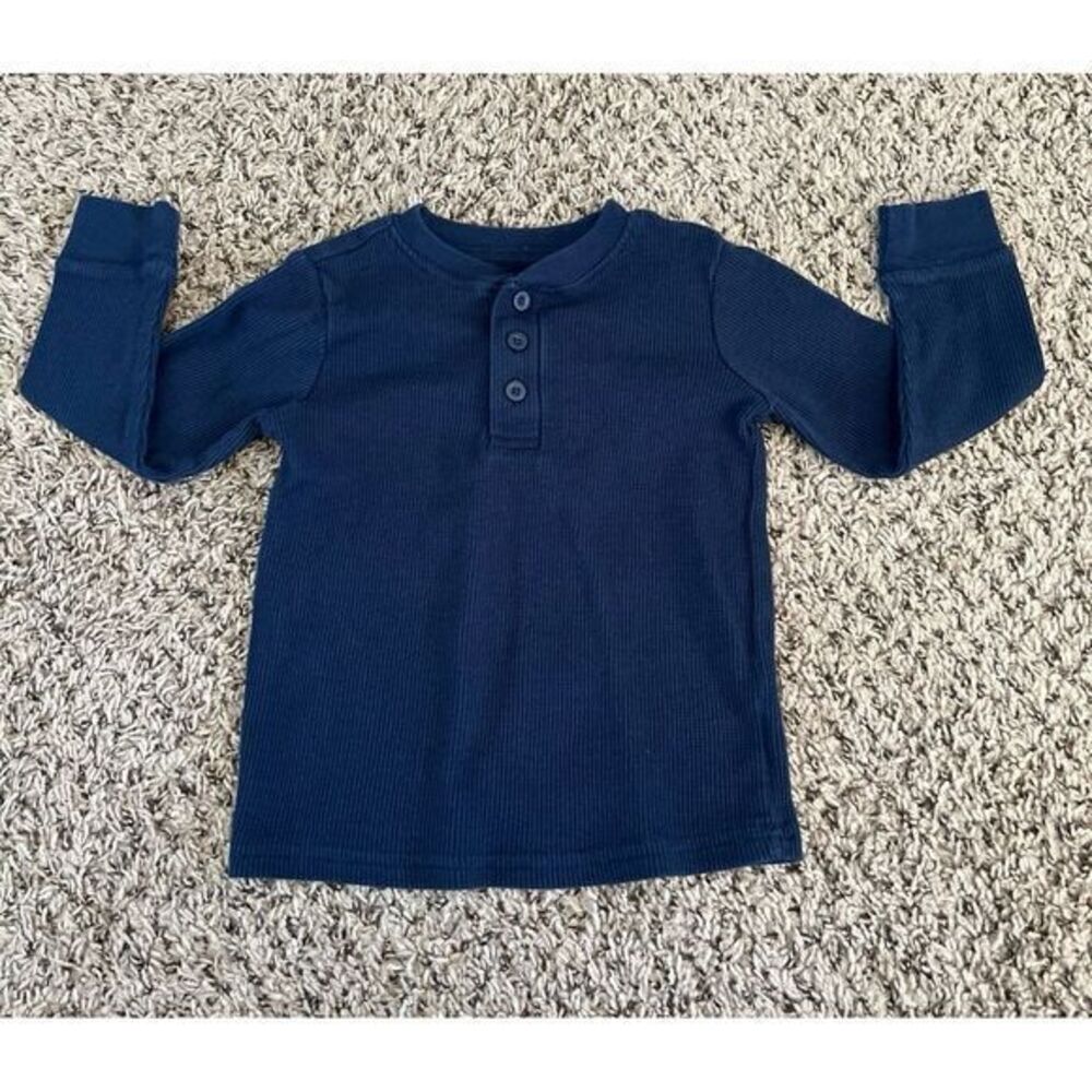 Garanimals Boys Navy Blue thermal long sleeve shirt size 4T‎